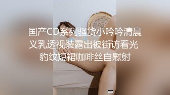 国产CD系列骚货小吟吟清晨义乳透视装露出被街访看光 豹纹短裙咖啡丝自慰射