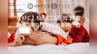 【KFC】极品COS蕾姆..穿着暴露..窄内包不住黑森林。露出一点嫩B