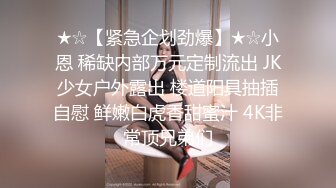 ★☆【紧急企划劲爆】★☆小恩 稀缺内部万元定制流出 JK少女户外露出 楼道阳具抽插自慰 鲜嫩白虎香甜蜜汁 4K非常顶兄弟们